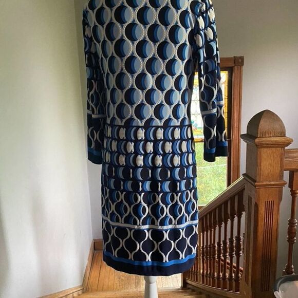 Enfocus Studio Blue Geometric Dress -- Sz 8 - Picture 4 of 5